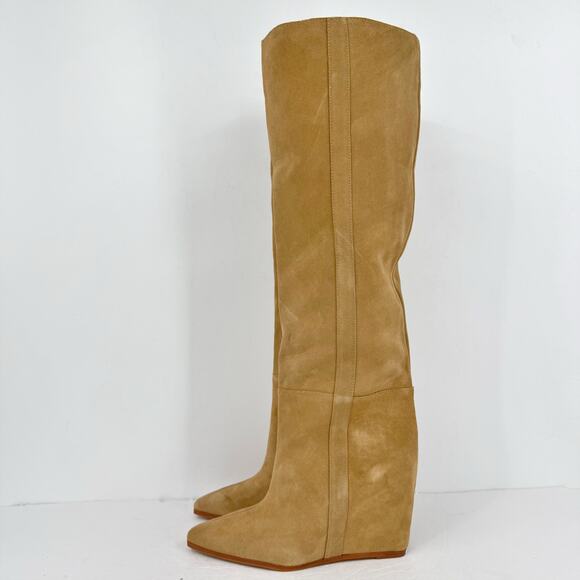 Vince Camuto Womens Tiasie Over the Knee Wedge Boots US 11 M Tan Suede NWOB - Picture 8 of 11
